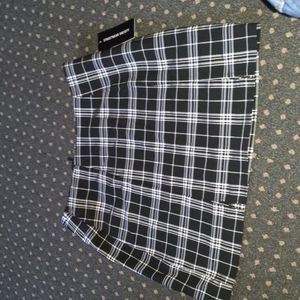 Streetwear society small black and white plaid skirt